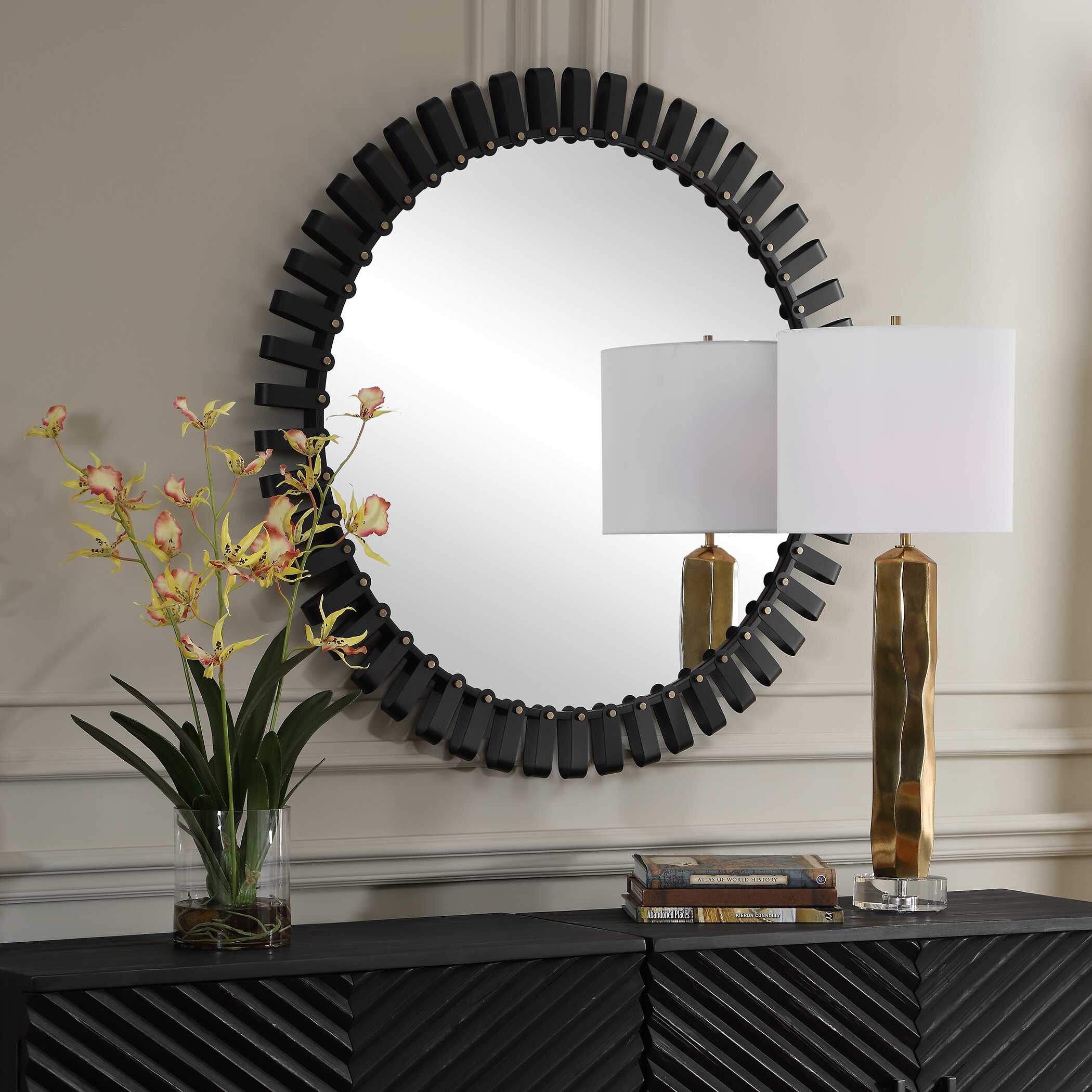 Uttermost Jael Round Iron Bands Mirror