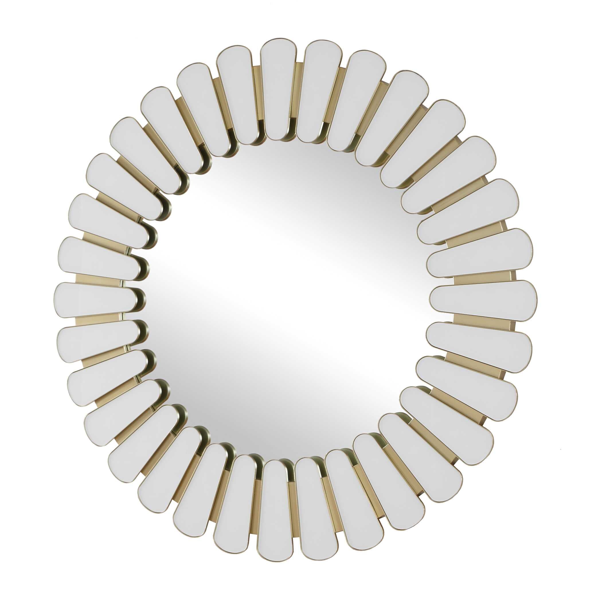Uttermost Miran White Glass Round Mirror