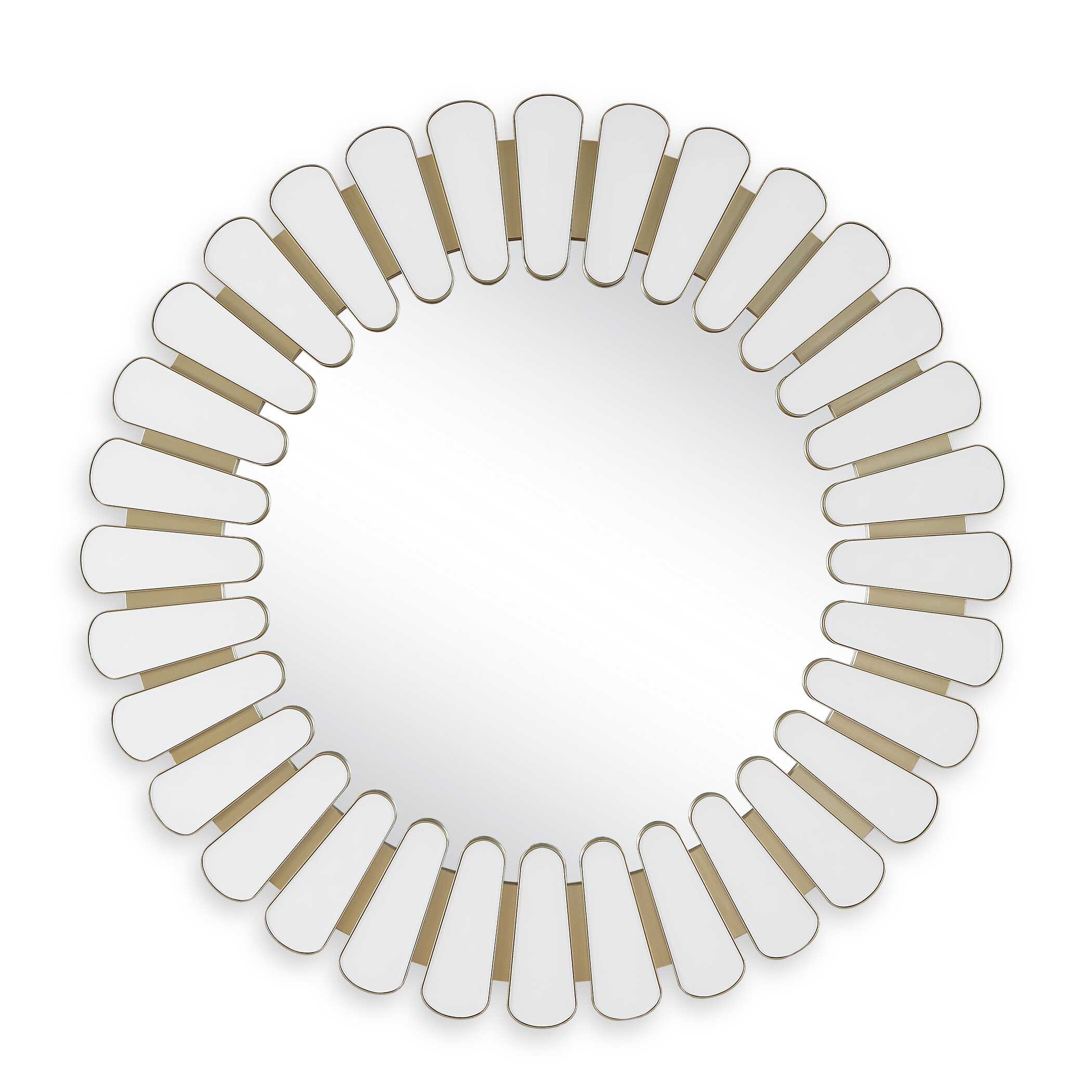 Uttermost Miran White Glass Round Mirror