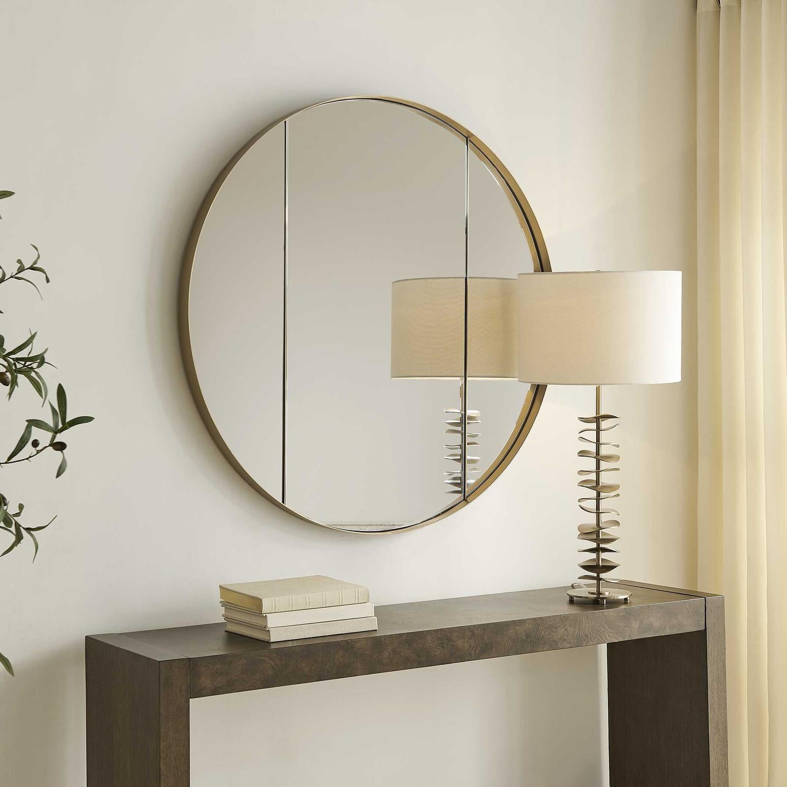 Uttermost Amram Antique Brass Round Mirror