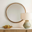 Uttermost Landry Round Light Wood Mirror
