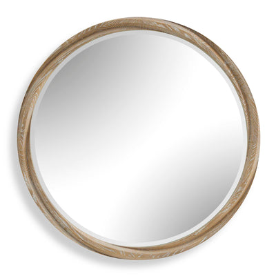 Uttermost Landry Round Light Wood Mirror