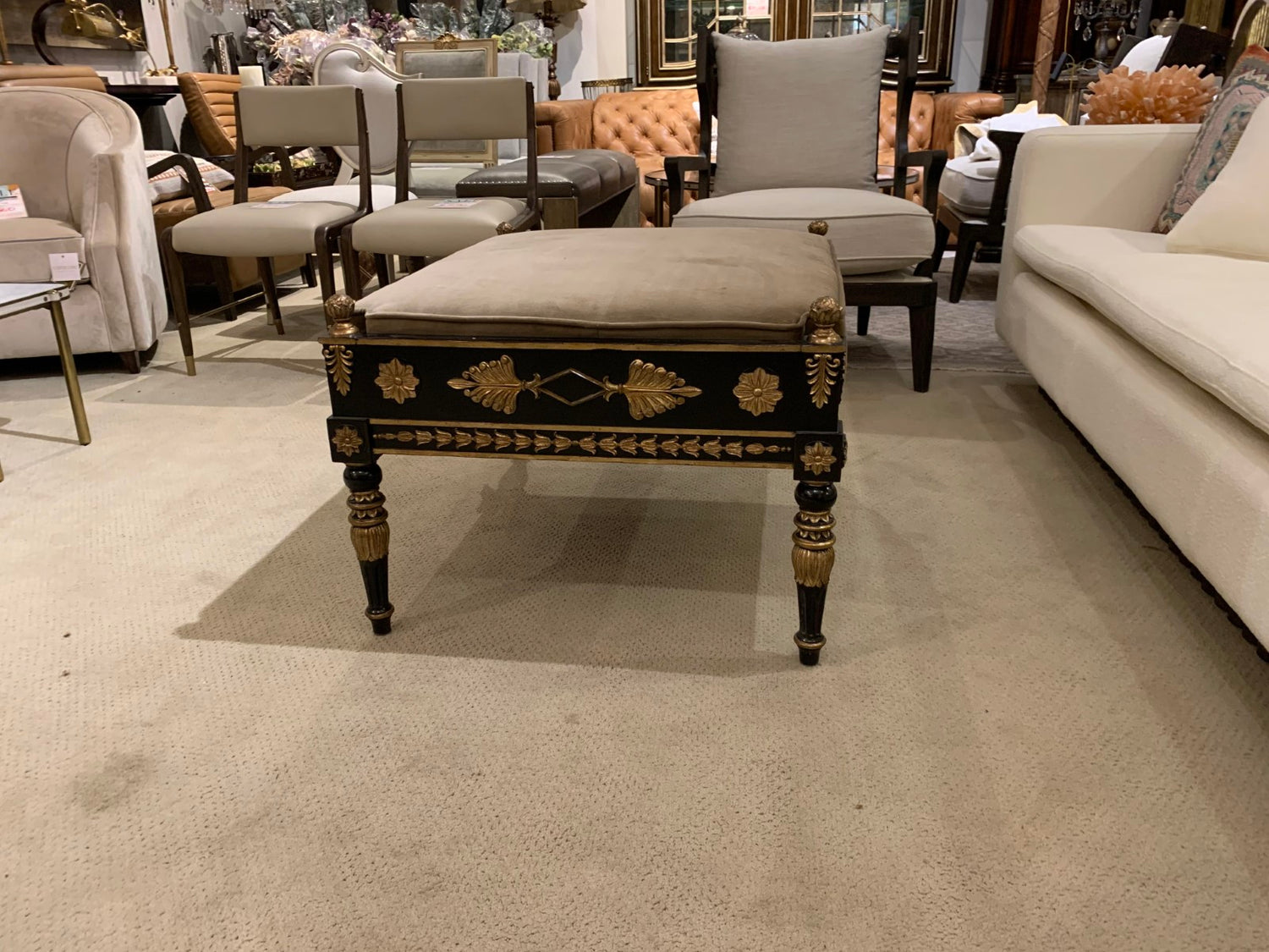 Maitland Smith Classic Ottoman Floor Sample