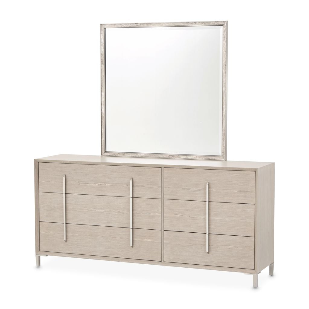 Michael Amini Lotus Bay Large Dresser with Mirror - Sand