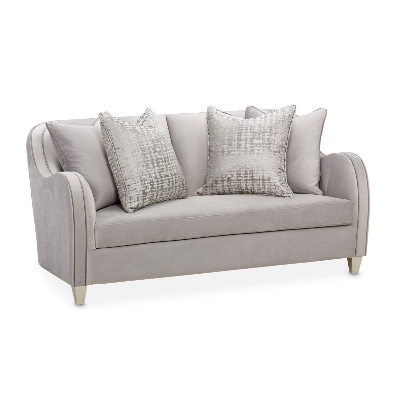 Michael Amini Roxbury Park Velvet Loveseat - Steel/Slate