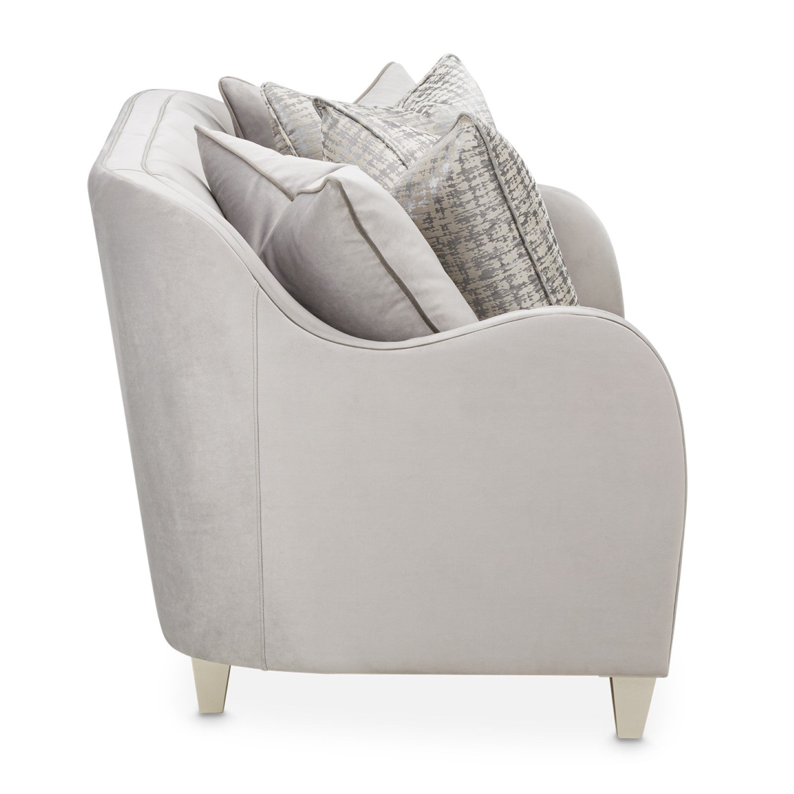 Michael Amini Roxbury Park Velvet Loveseat - Steel/Slate