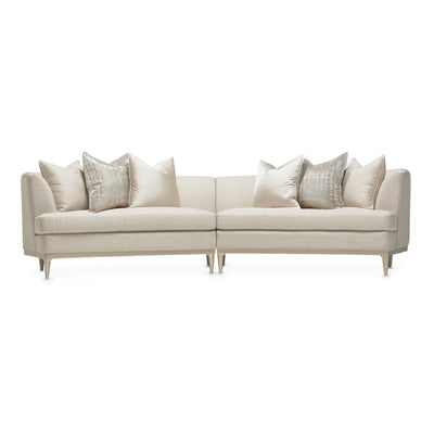 Michael Amini Malibu Crest 2-Piece Sofa - Pearl/Chardonnay