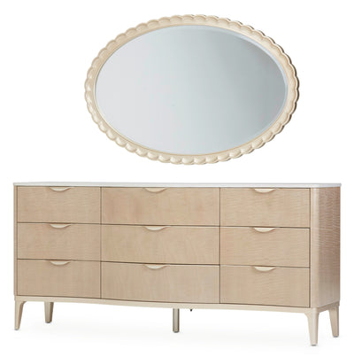 Michael Amini Malibu Crest Dresser with Mirror - Blush