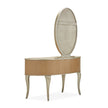 Michael Amini Villa Cherie Vanity with Mirror - Caramel