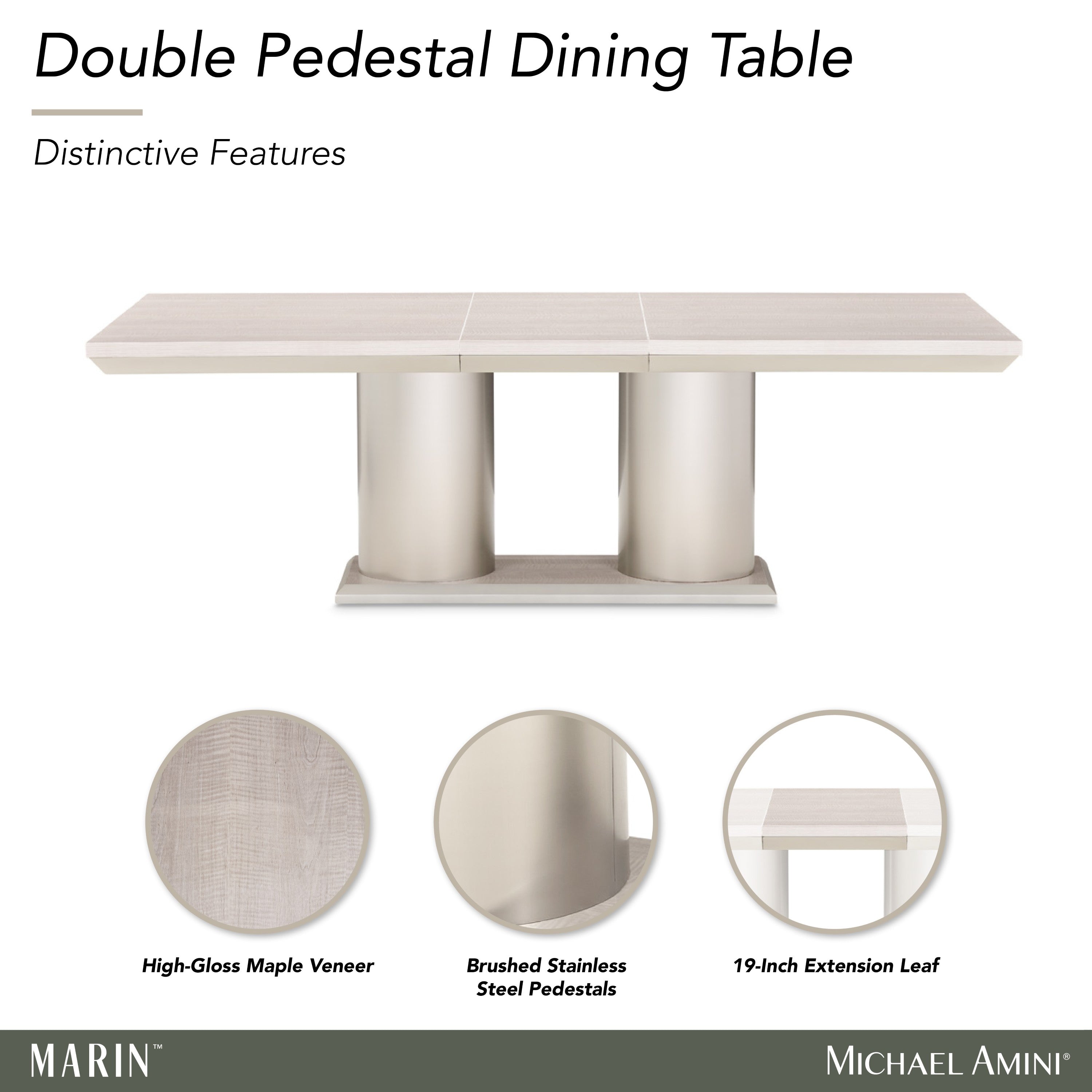 Michael Amini Marin Rectangular Dining Table - Greige