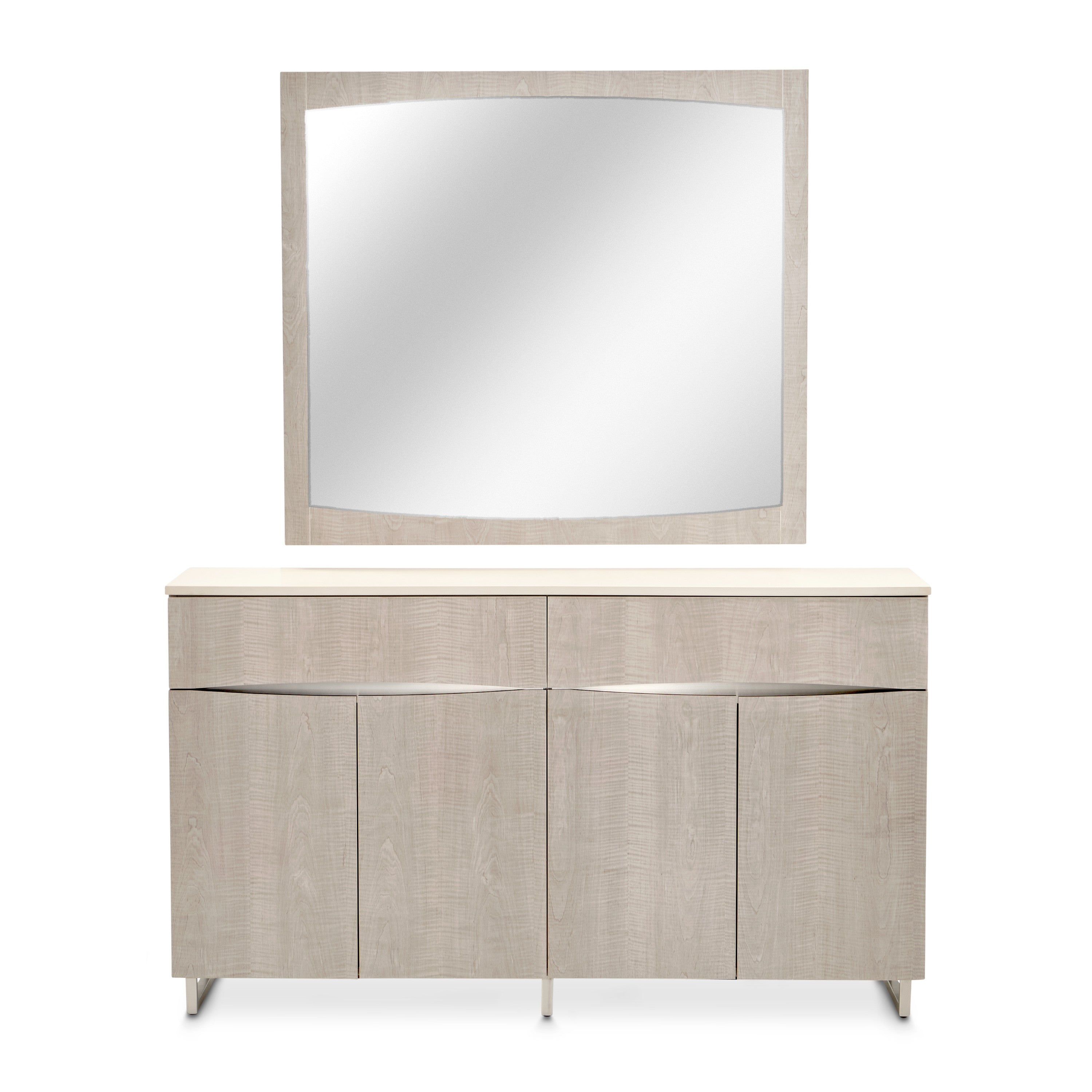 Michael Amini Marin Sideboard with Mirror - Greige