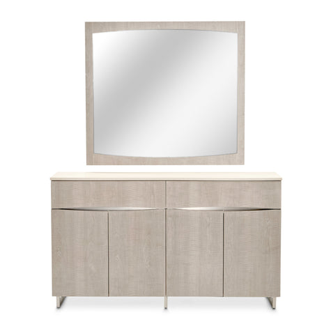 Michael Amini Marin Sideboard with Mirror - Greige