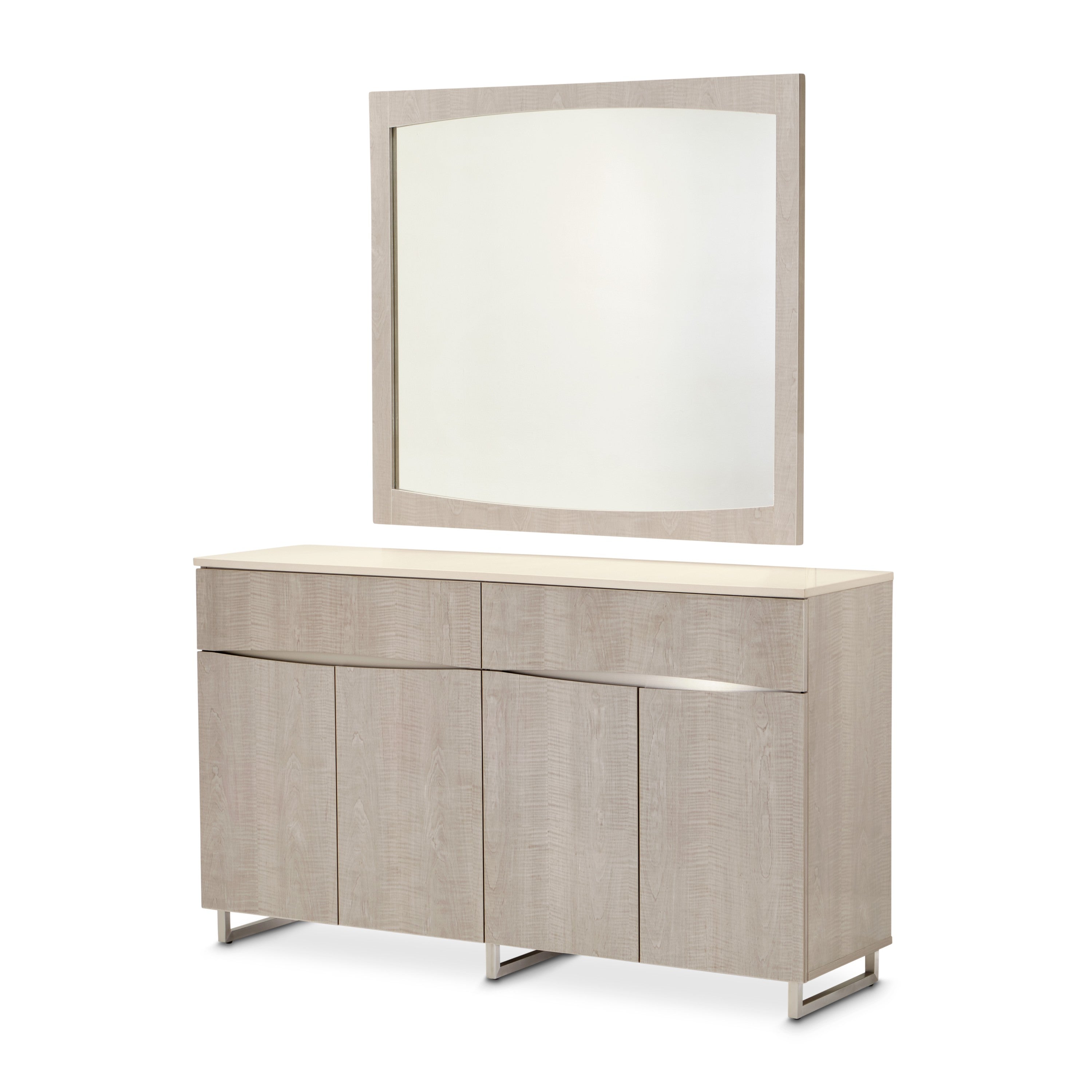 Michael Amini Marin Sideboard with Mirror - Greige