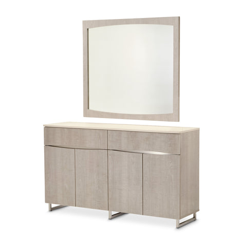 Michael Amini Marin Sideboard with Mirror - Greige