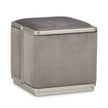 Michael Amini Linea Ottoman - Gray Pearl/SilverMist