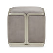 Michael Amini Linea Ottoman - Gray Pearl/SilverMist