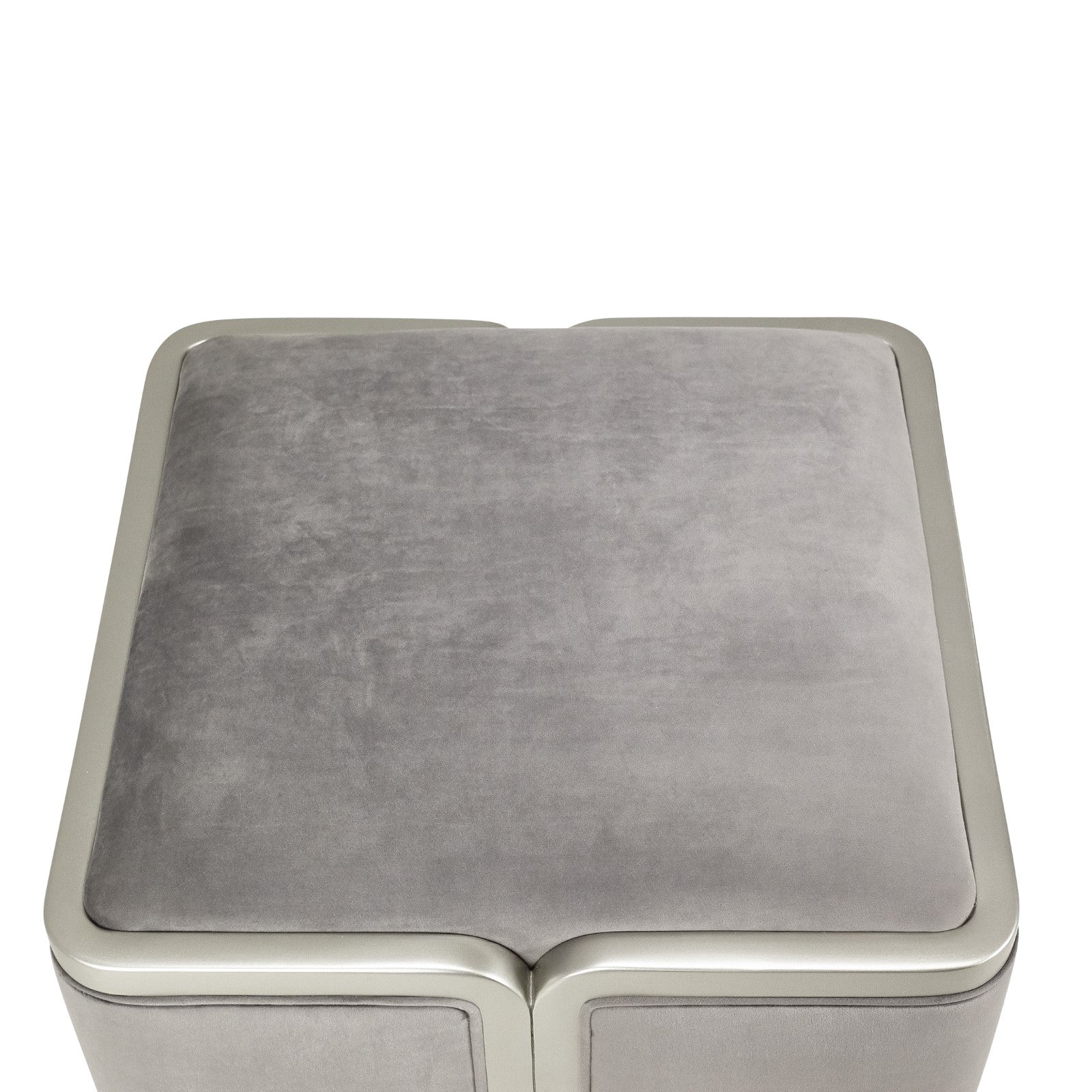 Michael Amini Linea Ottoman - Gray Pearl/SilverMist