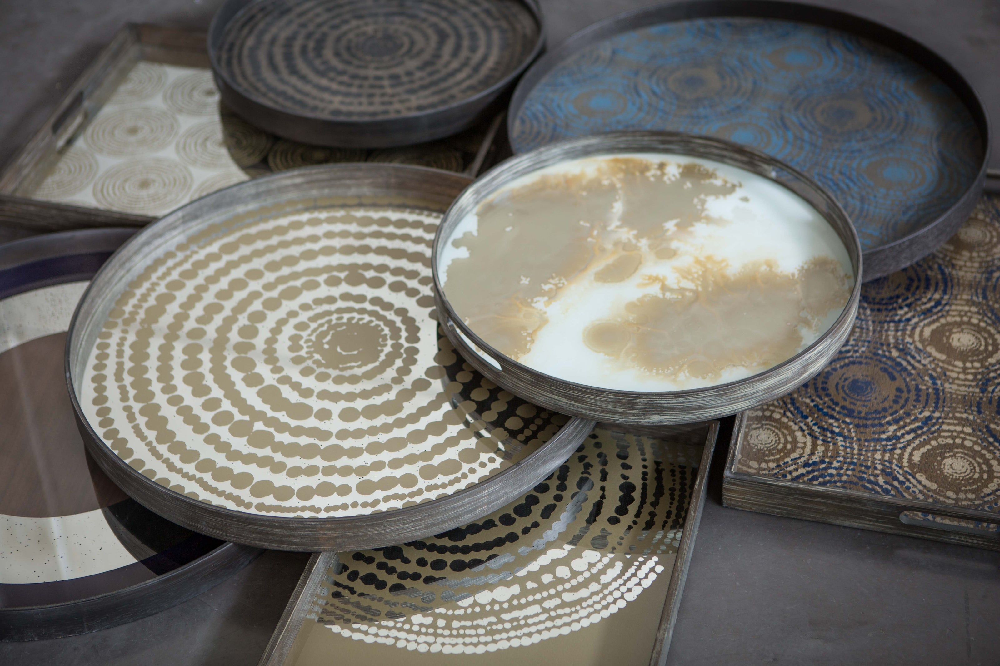 Ethnicraft Beads Mirror Tray