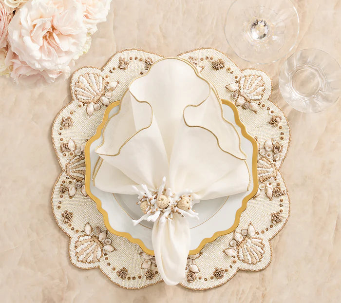 Kim Seybert Coral Spray Napkin Rings, Set of 4