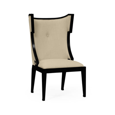 Jonathan Charles Greek Key Design Biedermeier Black Side Chair