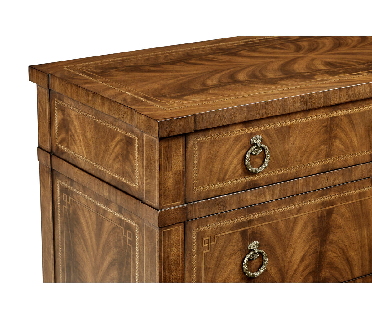 Jonathan Charles Empire Style Walnut Three Drawer Chest