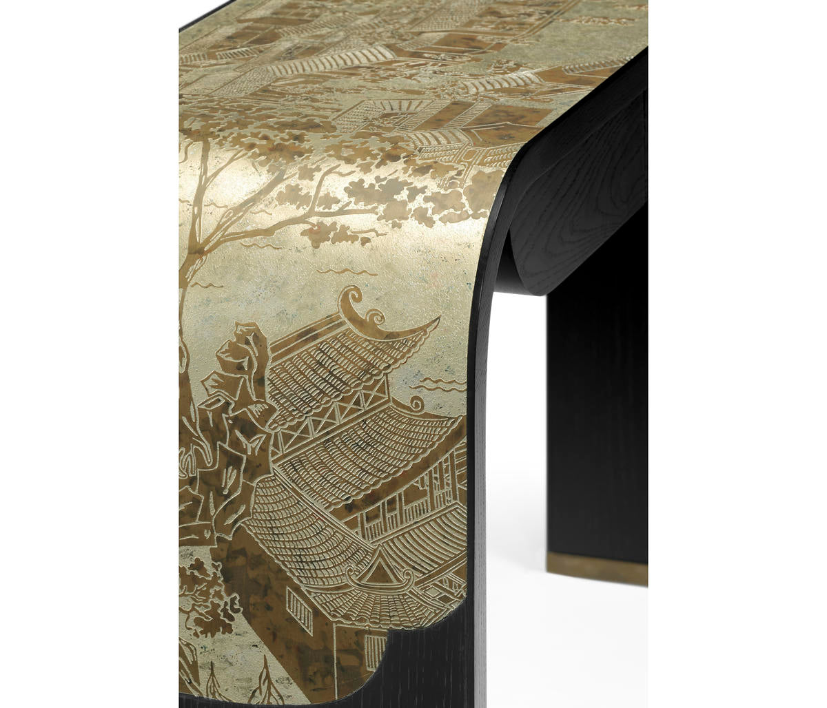 Jonathan Charles Fusion Curved Chinoiserie Console