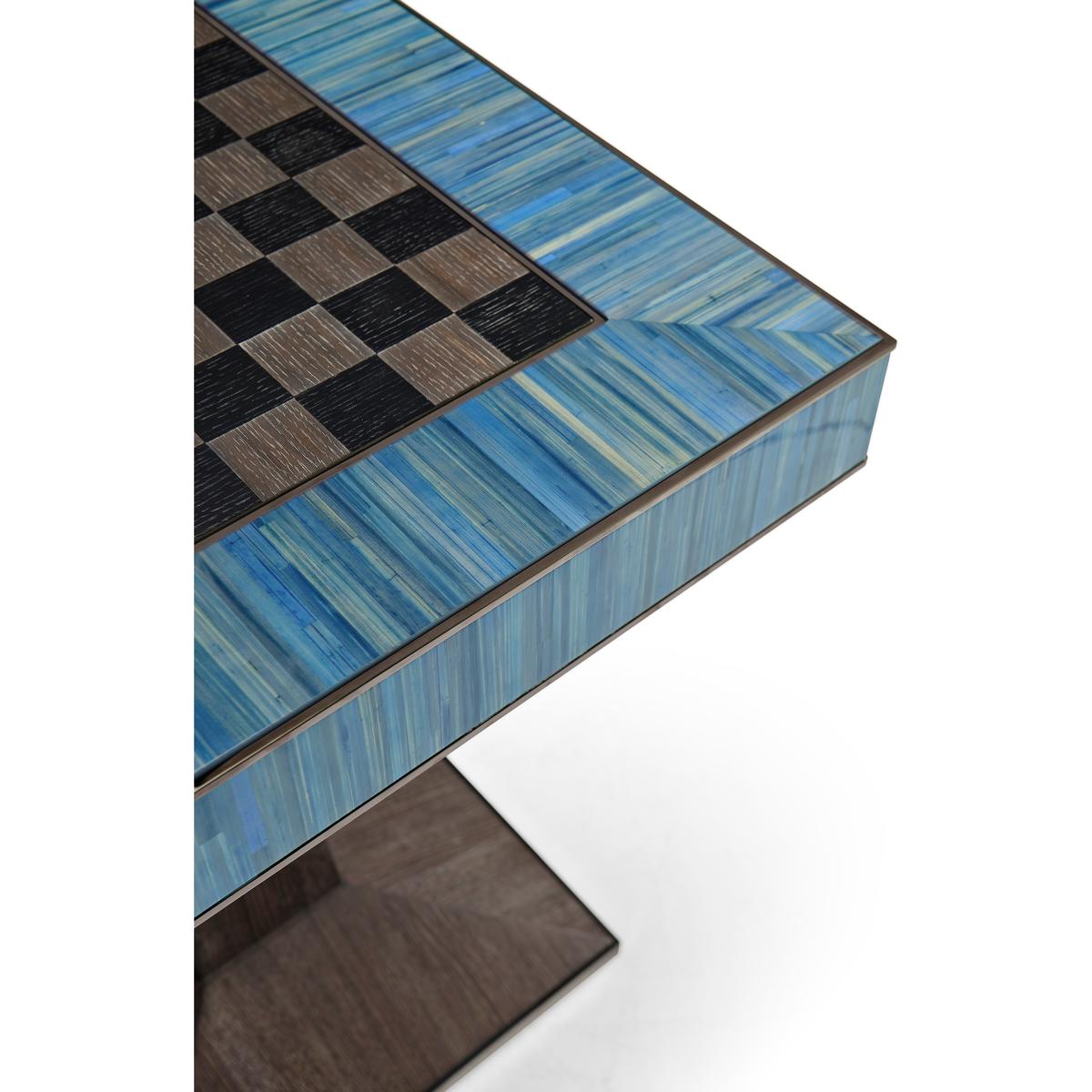 Jonathan Charles Sapphire Straw Game Table