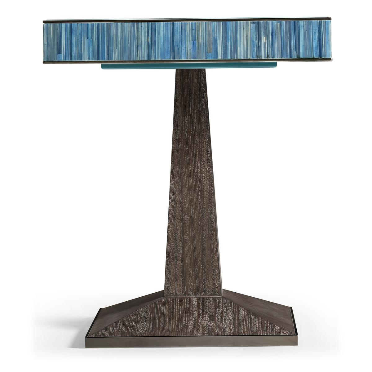 Jonathan Charles Sapphire Straw Game Table