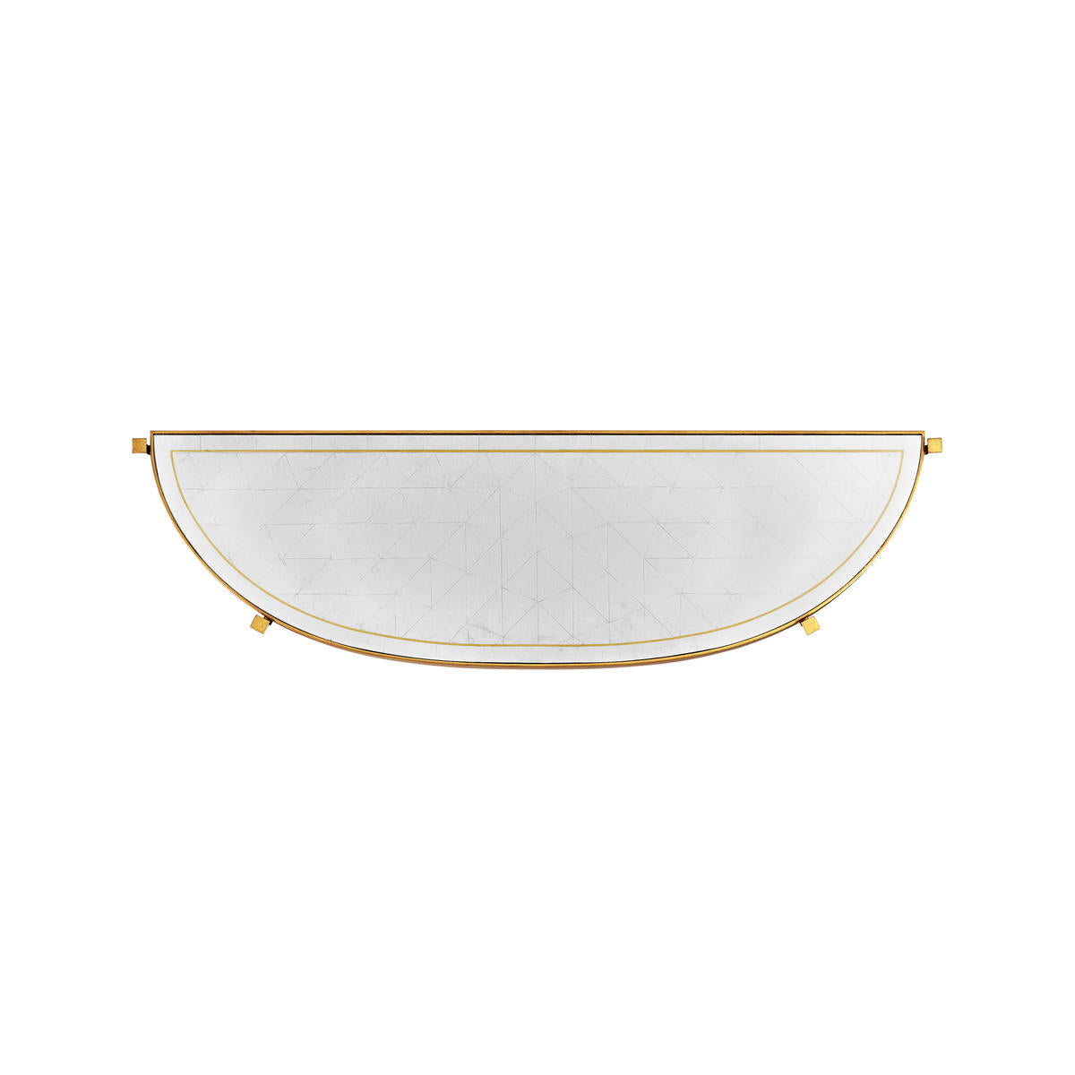 Jonathan Charles Large Églomisé & Gilded Iron Demilune Console