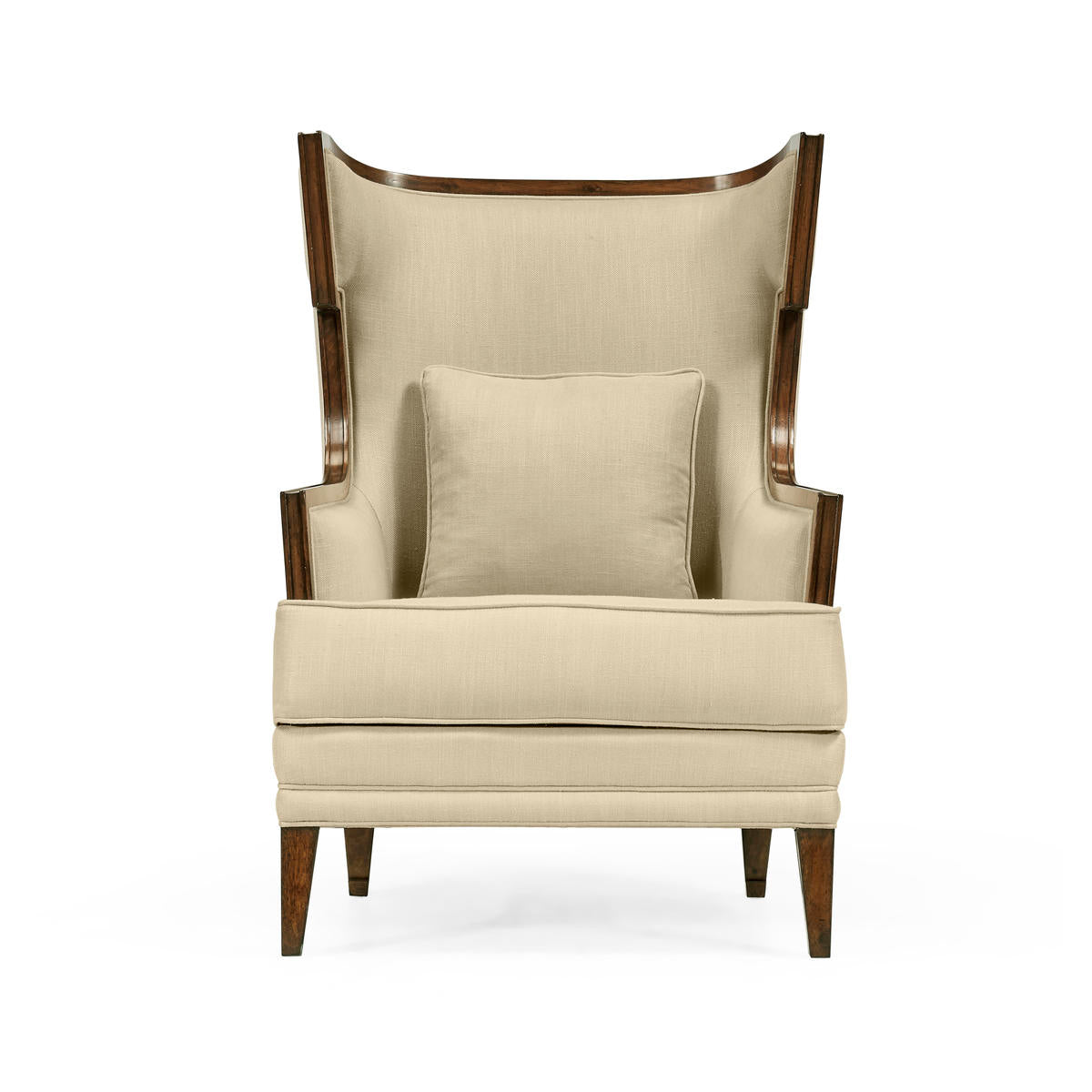 Jonathan Charles Biedermeier Greek Key Walnut Occasional Chair