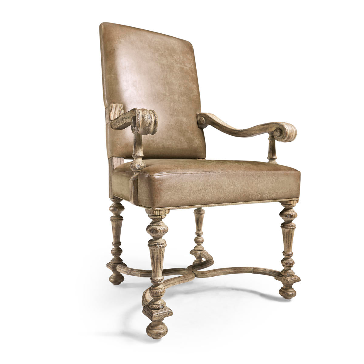 Jonathan Charles Sagehill Leather Arm Chair