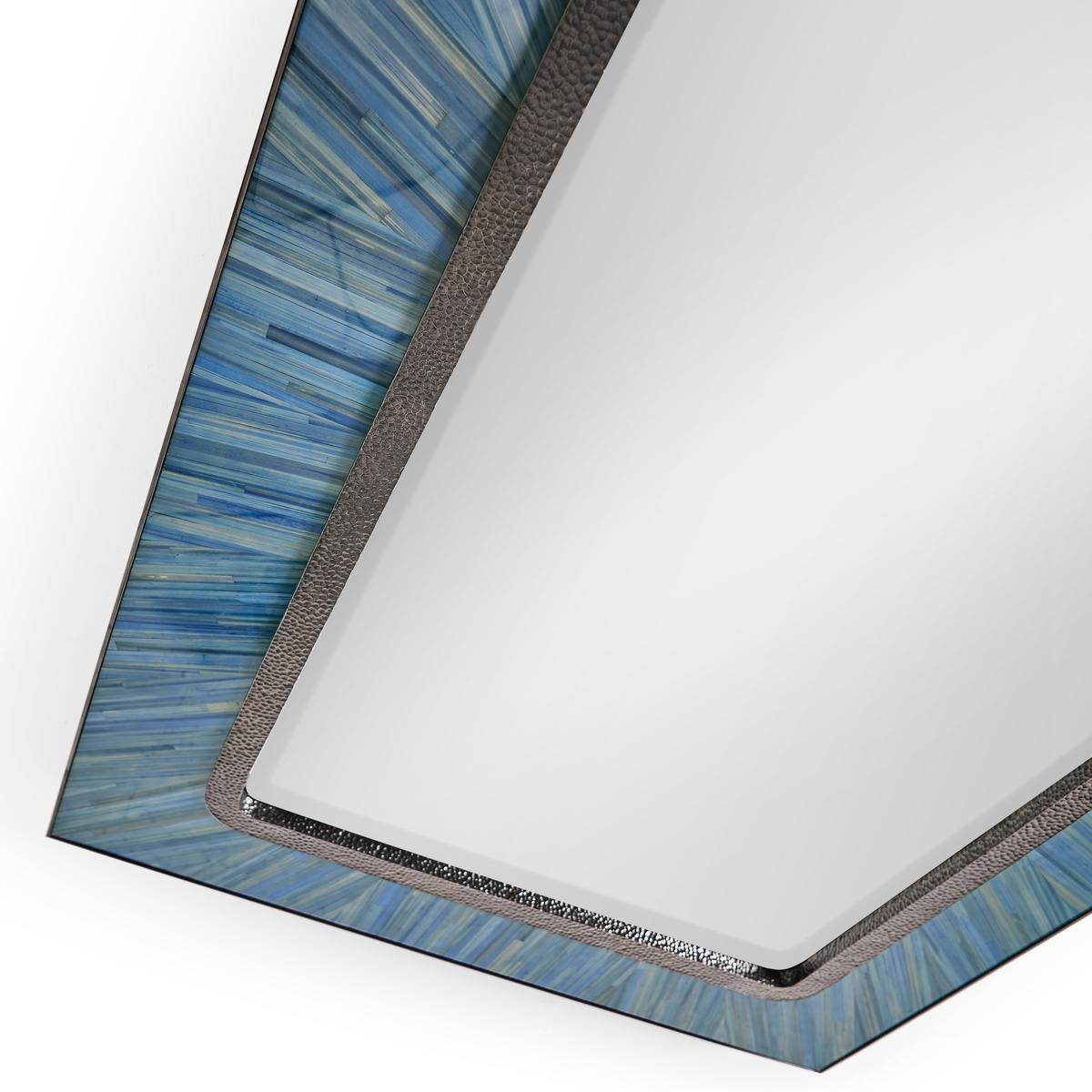 Jonathan Charles Sapphire Rectangular Wall Mirror