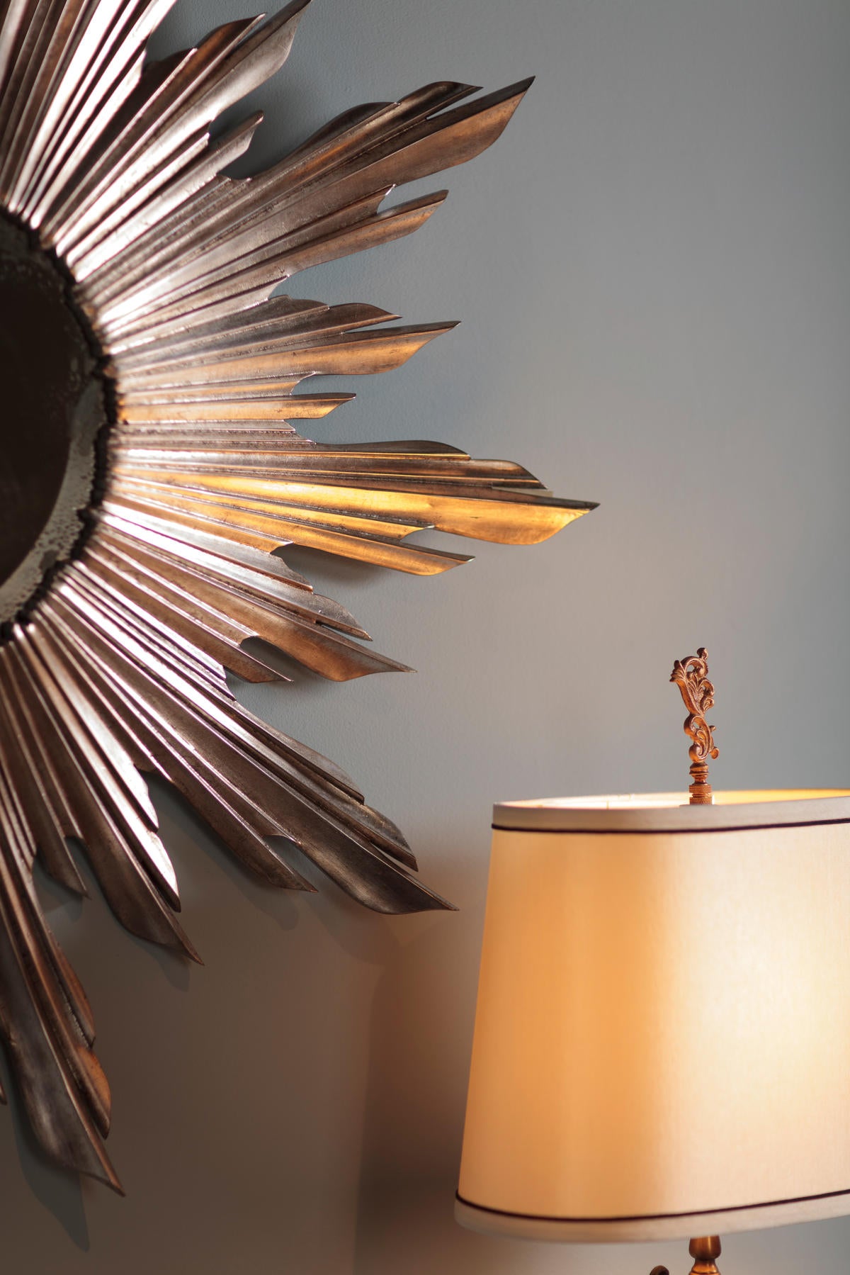 Jonathan Charles Small Gilded Sunburst Mirror