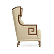 Jonathan Charles Biedermeier Greek Key Walnut Occasional Chair