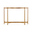 Jonathan Charles Large Églomisé & Gilded Iron Demilune Console
