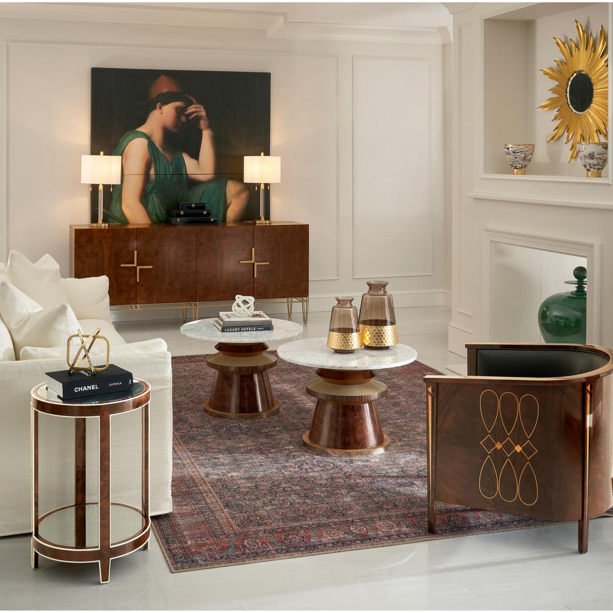 Jonathan Charles Small Gilded Sunburst Mirror