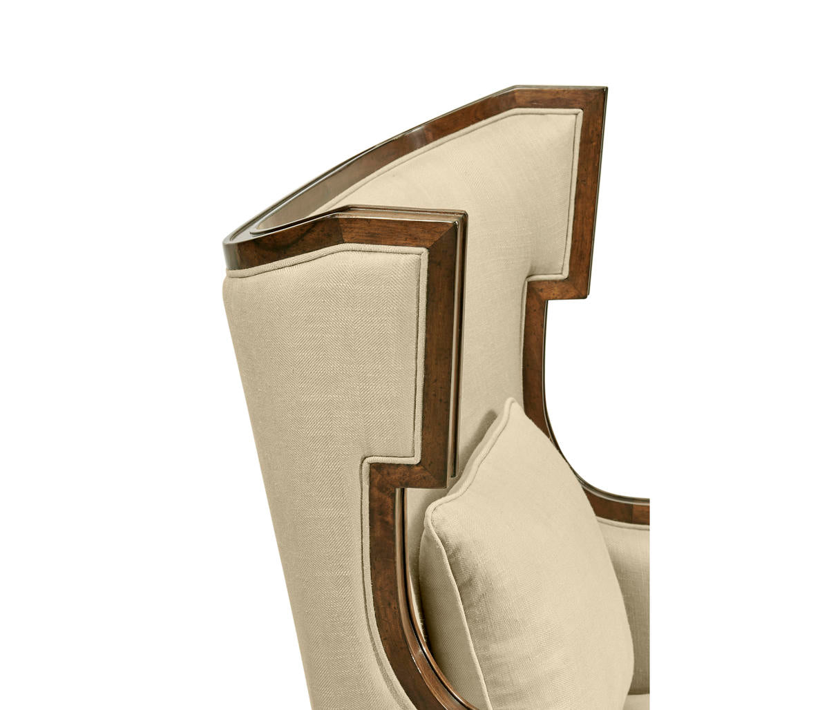 Jonathan Charles Biedermeier Greek Key Walnut Occasional Chair