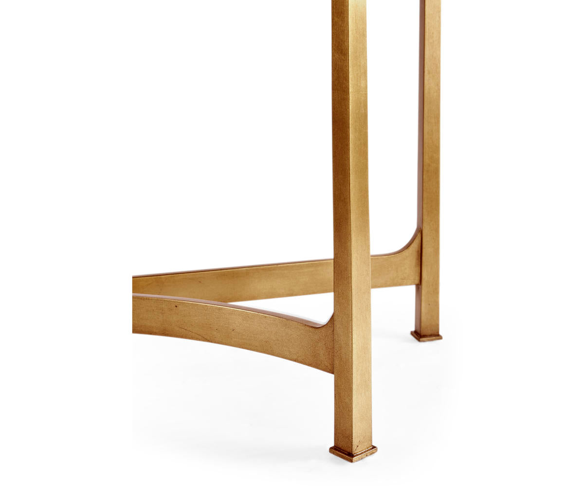 Jonathan Charles Large Églomisé & Gilded Iron Demilune Console