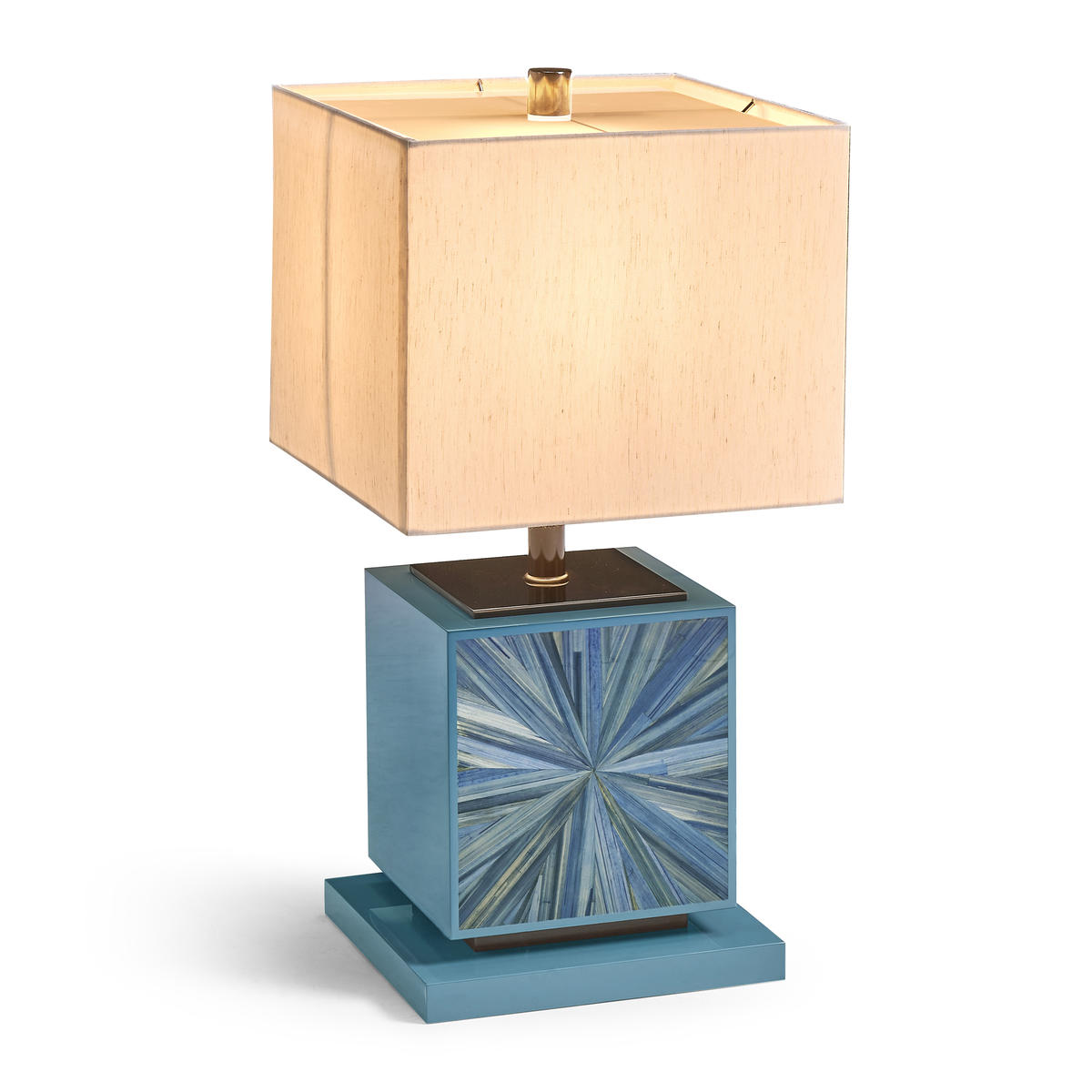 Jonathan Charles Sapphire Cube Table Lamp