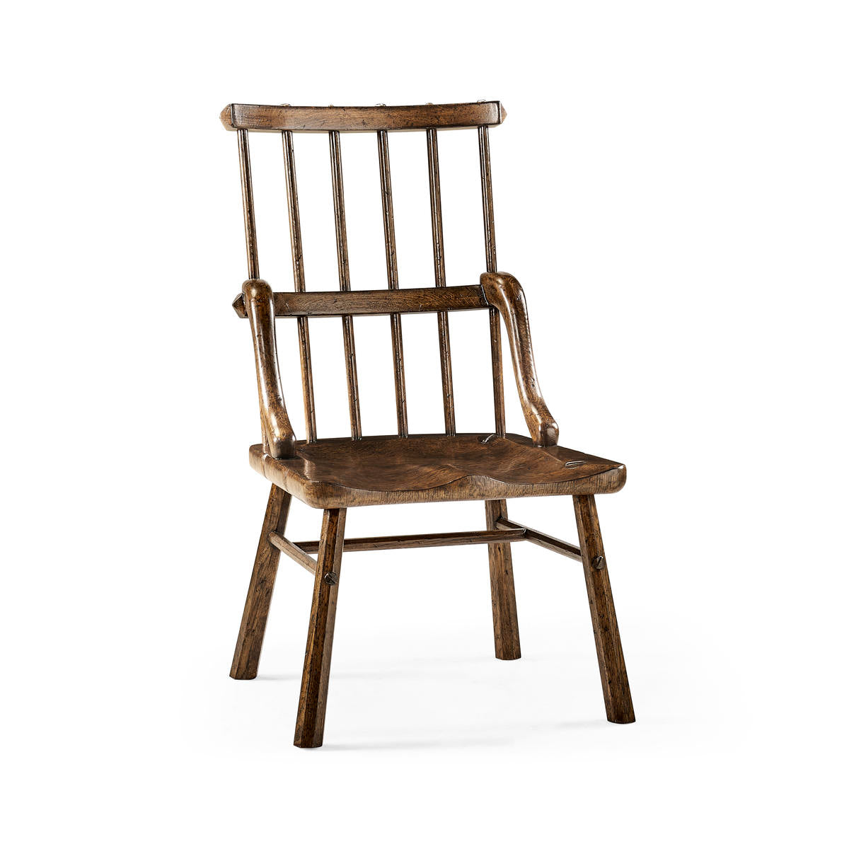 Jonathan Charles Rustic Dark Oak Country Side Chair with a Plank Seat