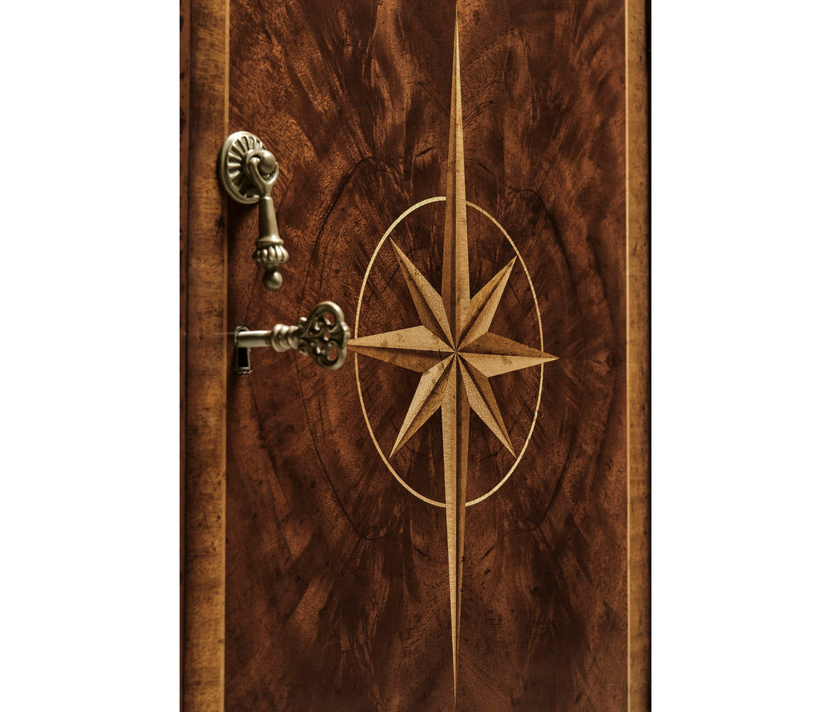 Jonathan Charles Starburst Mahogany Side Cabinet