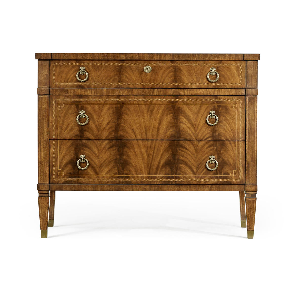 Jonathan Charles Empire Style Walnut Three Drawer Chest