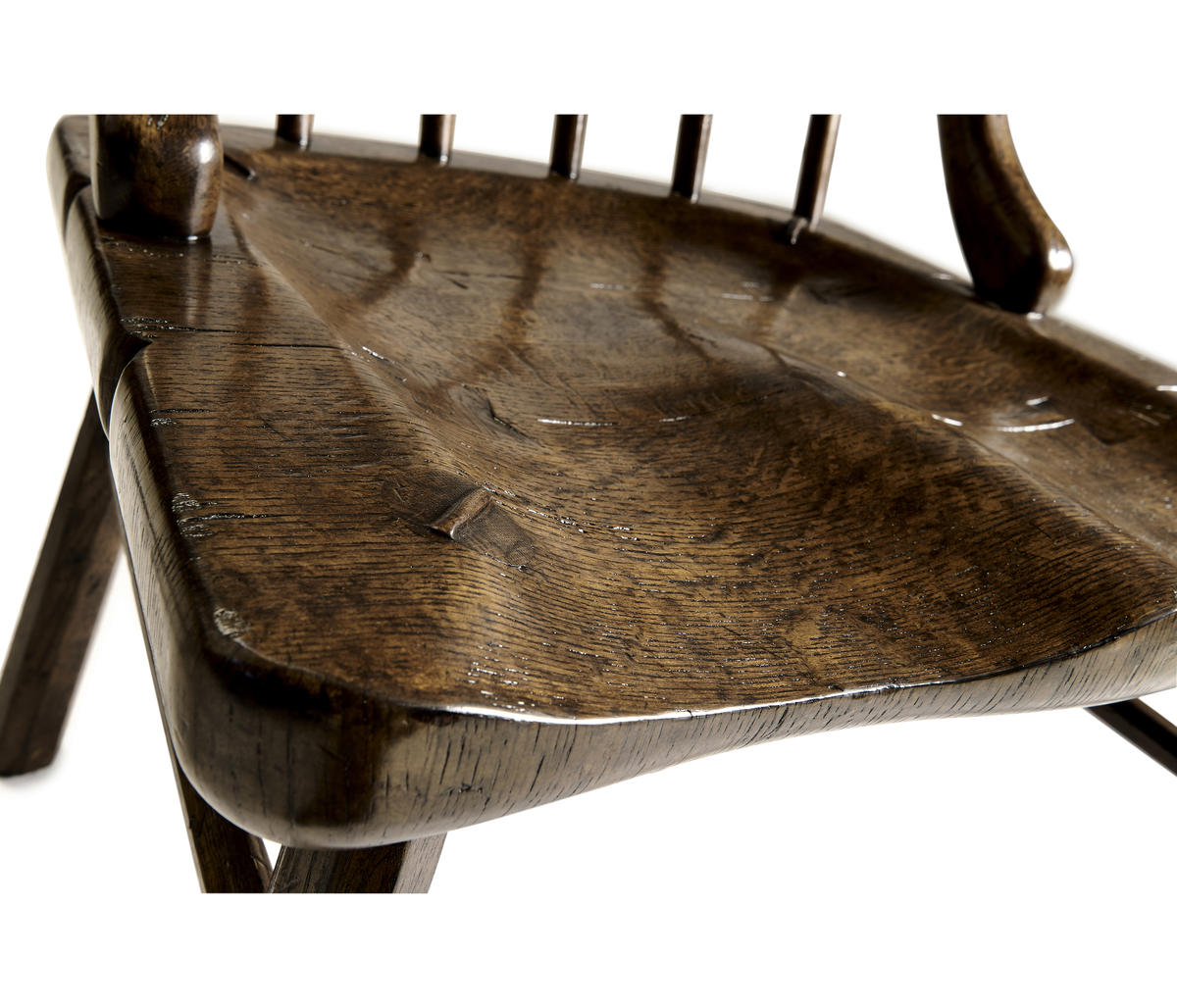 Jonathan Charles Rustic Dark Oak Country Side Chair with a Plank Seat