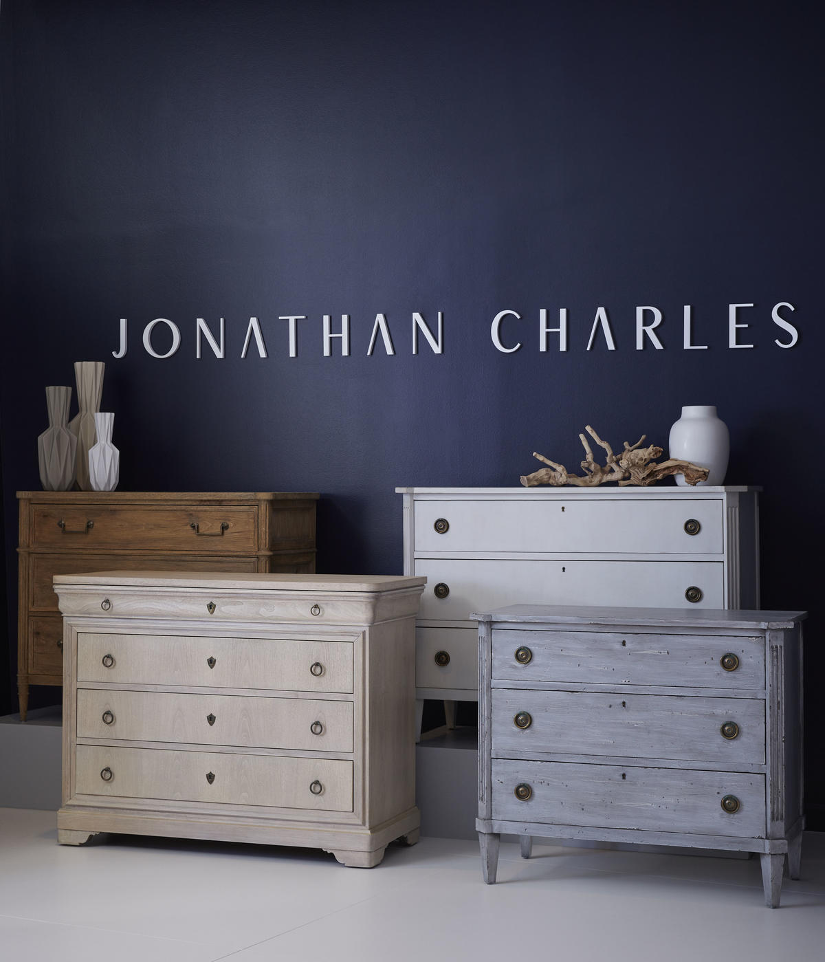 Jonathan Charles Kalpa Louis XVI Drawer Chest - Stripped Chestnut