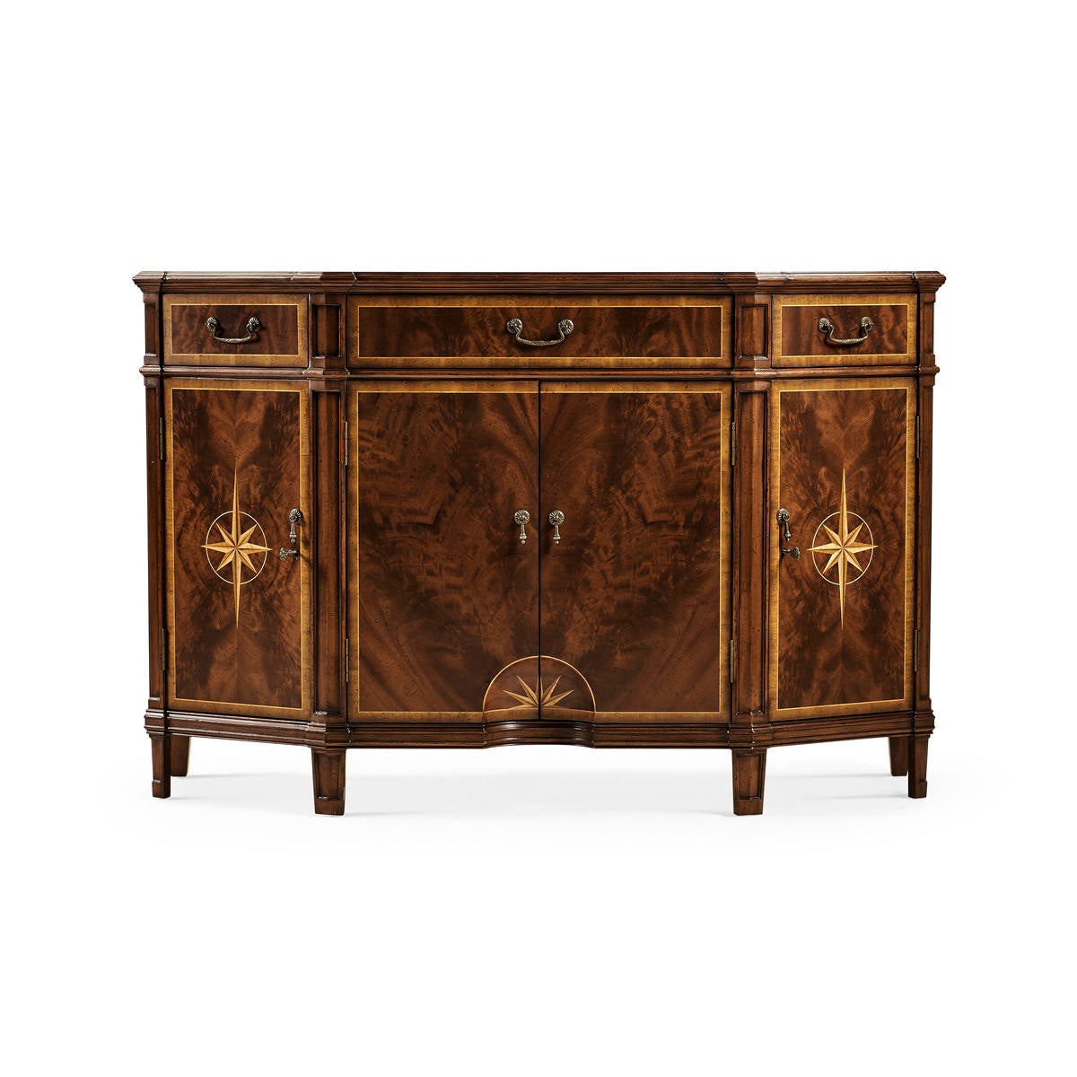 Jonathan Charles Starburst Mahogany Side Cabinet
