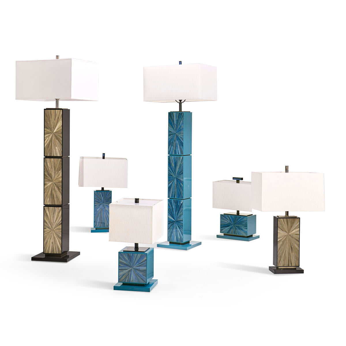 Jonathan Charles Sapphire Cube Table Lamp