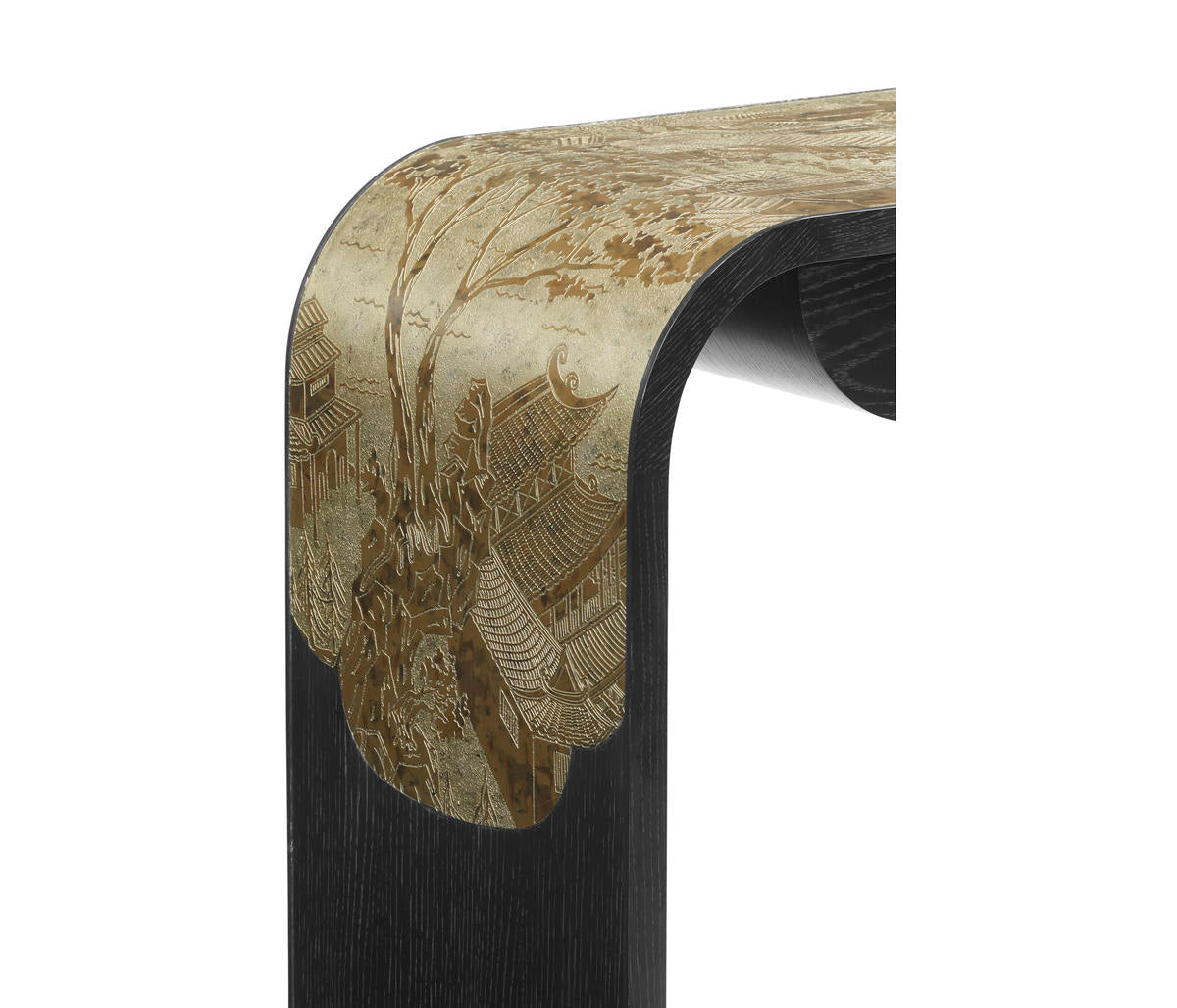 Jonathan Charles Fusion Curved Chinoiserie Console