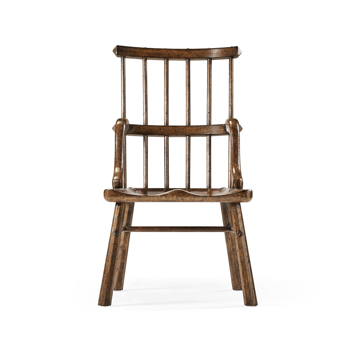 Jonathan Charles Rustic Dark Oak Country Side Chair with a Plank Seat