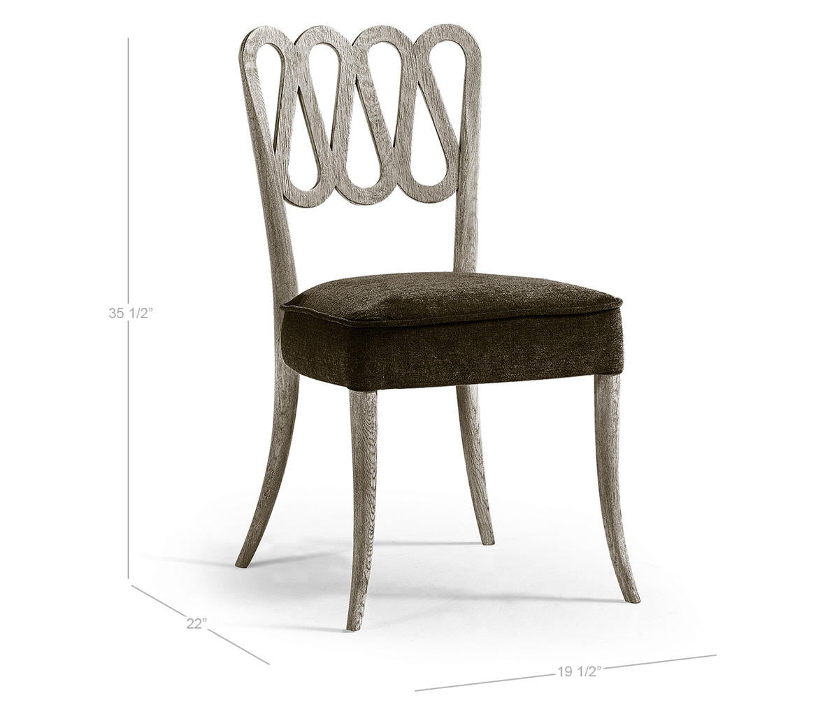 Jonathan Charles Ampney Washed Grey Oak Side Chair - Set of 2