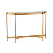 Jonathan Charles Large Églomisé & Gilded Iron Demilune Console